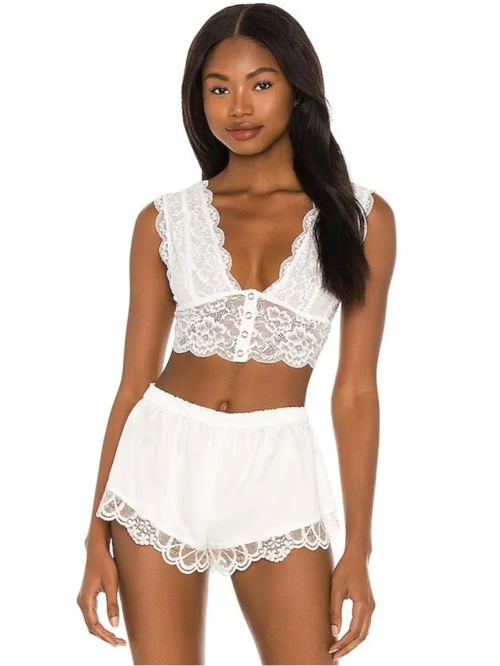 Free People NWT Heartbreaker Brami in Ivory Delicate Lace Layering Cami Large